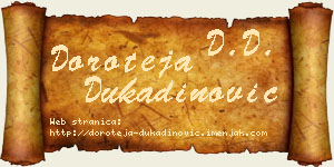 Doroteja Dukadinović vizit kartica